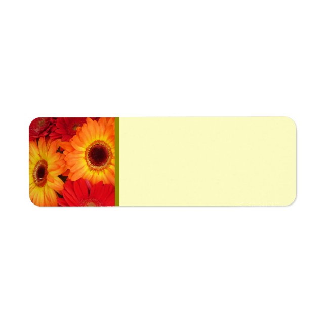 Orange and Red Gerber Daisies Label (Front)