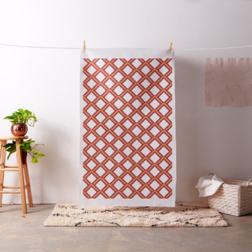 Orange and Red Lattice-Knot Patterned Fabric