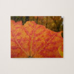 Orange and Red Maple Leaf Abstract Autumn Nature Jigsaw Puzzle
