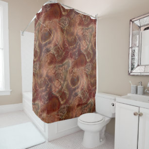 orange and red Marble abstract Shower Curtain