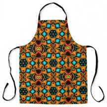 Orange and Red Patterned Apron