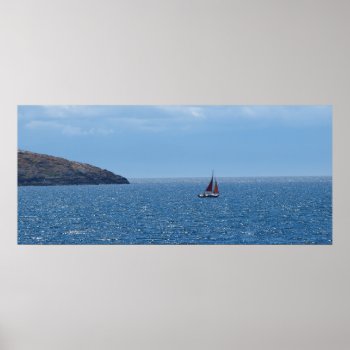 Orange And Red Sail Boat Print by ChristyWyoming at Zazzle