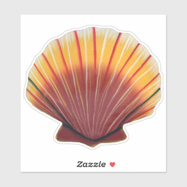 Orange and Red Scallop Shell Sticker (Sheet)