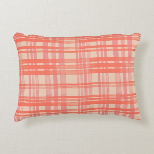 Orange and Red Seamless Geometric Pattern  Accent Pillow