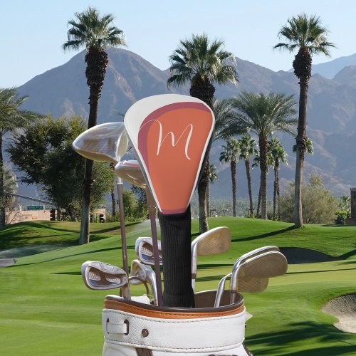 Orange and Rouge Color Block with Your Monogram Golf Head Cover