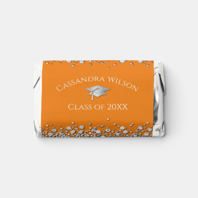 Orange and Silver Graduation Hershey's Miniatures (Front)