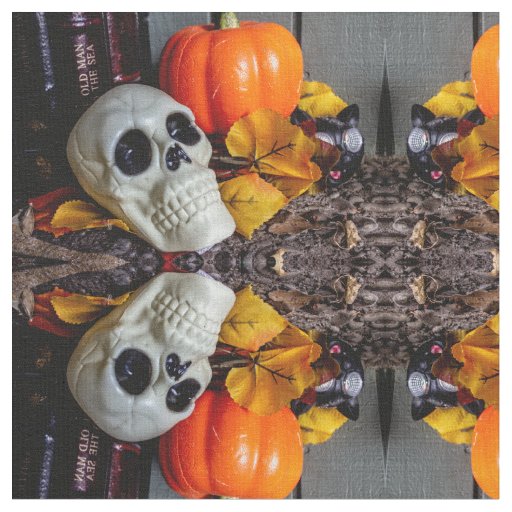 Orange and Skull Fabric