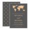 Orange and Smoky Gray World Map Wedding