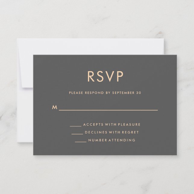Orange and Smoky Gray | World Map Wedding RSVP Card (Front)
