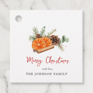 Orange and spices Citrus Christmas  Favor Tags