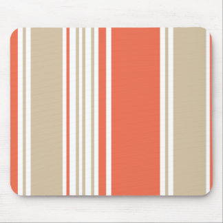 Orange and Tan Modern Stripes Mouse Pad