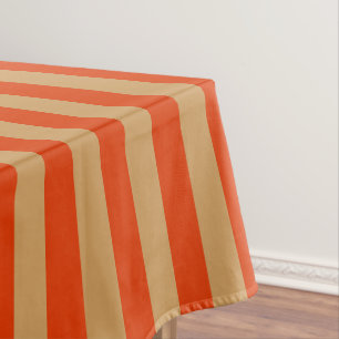 Orange and Tan Stripe Tablecloth