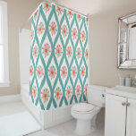 Orange And Teal Abstract Shower Curtain at Zazzle