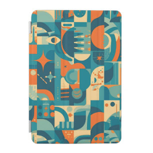 Orange and Teal Geometric Abstract iPad Mini Cover