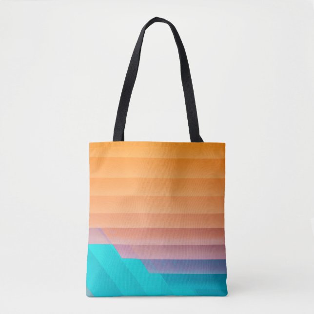 Orange and teal illustration tote bag (Front)