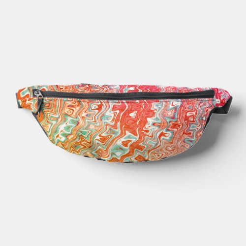 Orange and Teal Ripple  Fanny Pack