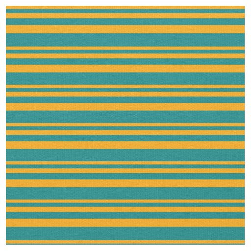Orange and Teal Stripes Pattern Fabric