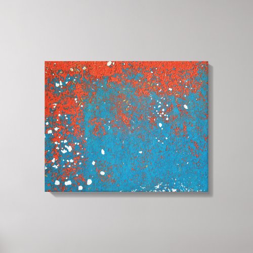 Orange and Turquoise Paint Abstract Canvas Print