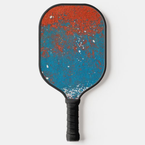 Orange and Turquoise Paint Abstract  Pickleball Paddle