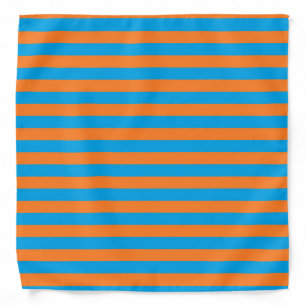 Orange and Turquoise Stripes Bandana