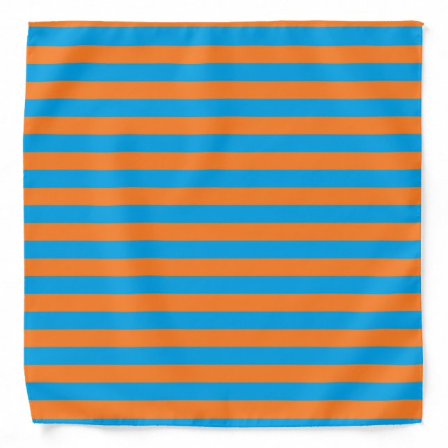 Orange and Turquoise Stripes Bandana (Front)