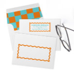 Orange and Turquoise Wavy Frame Stationery Envelope<br><div class="desc">The perfect addition to your matching personalized stationery,  this envelope features a wavy frame motif in juicy orange with coordinating turquoise,  pre-printed,  return address text making it easy to mail your personal correspondence in modern style.</div>