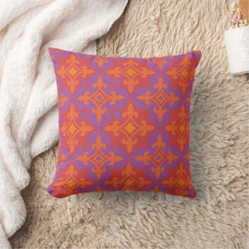 Orange And Violet Pattern Throw Pillow by alise_art at Zazzle