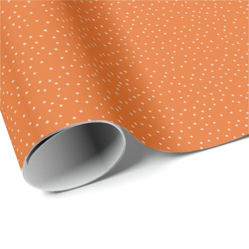 Orange and Warm White Polka Dot Desaturated Tiny Wrapping Paper