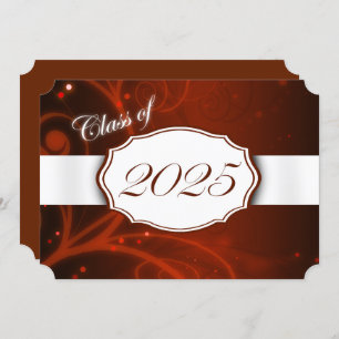 Orange and White 2025 Graduation Party Invitation