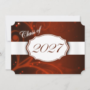 Orange and White 2027 Graduation Invitations