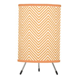 Orange and White Abstract Chevron Pattern Lamp