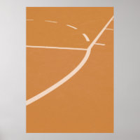 Orange and white basketball court lines