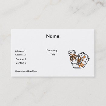 Orange And White Basketball Sneakers Graphic Business Card by sports_shop at Zazzle