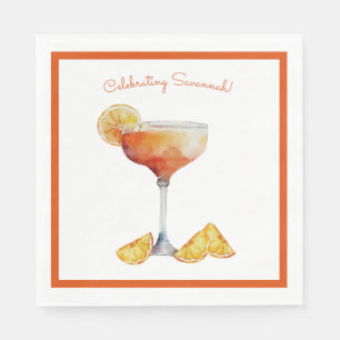 Orange and White Bridal Shower Napkins