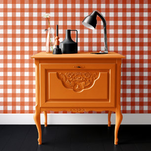 Orange and White Buffalo Plaid Halloween Wallpaper
