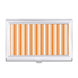 Orange and white candy stripes business card case
