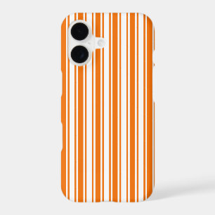 Orange and white candy stripes iPhone 17 case