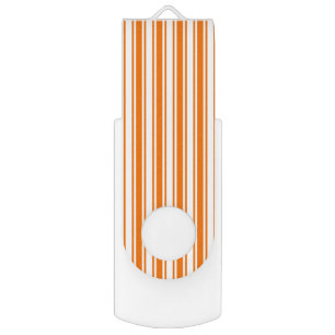 Orange and white candy stripes flash drive