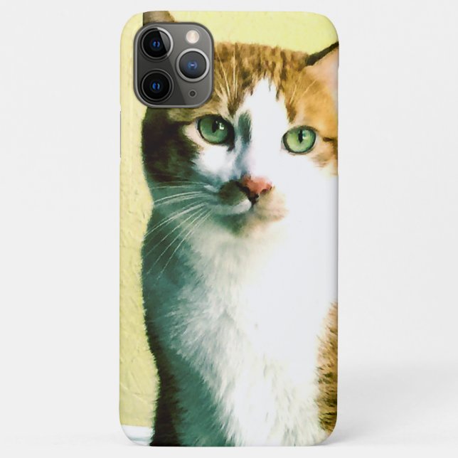 Orange and white cat on pale yellow Case-Mate iPhone case (Back)