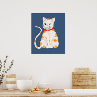 Orange and White Cat Poster