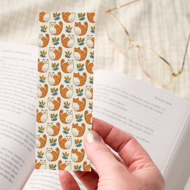 Orange and White Cats Naive Art Style Bookmarks (Hand)