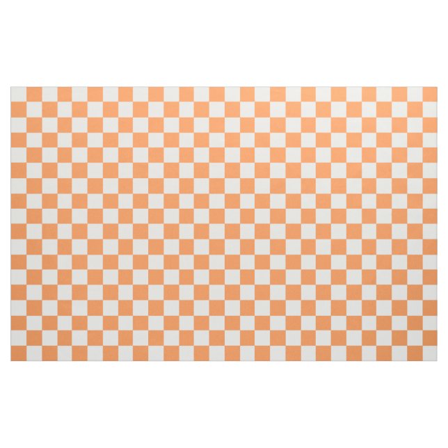 Orange And White Checkered Fabric (Fat Quarter)