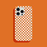 Orange and White Checkered iPhone 14 Case<br><div class="desc">Orange and White Checkered iPhone 14 Case</div>