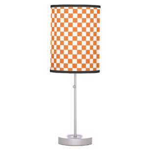 Orange and White Checkered Table Lamp