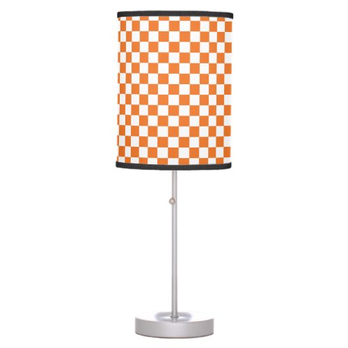 Orange and White Checkered Table Lamp