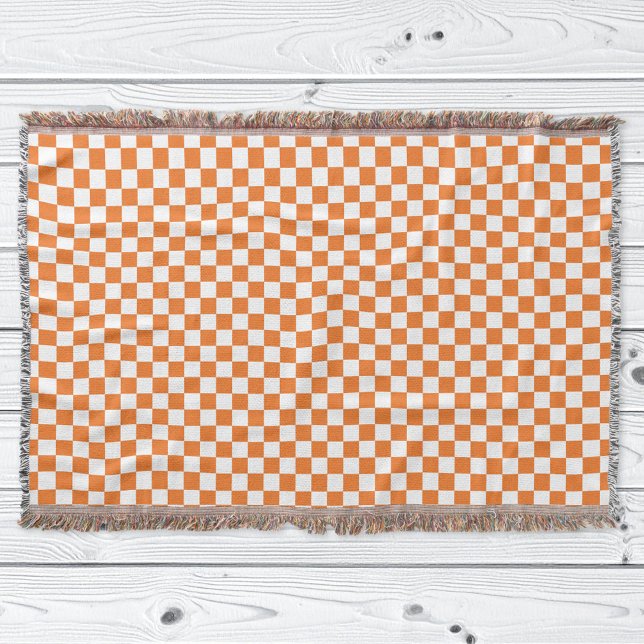 Orange and White Checkered Throw Blanket (Creator Uploaded)