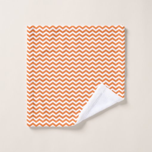 Orange and White Chevron Bath Towel Set Zazzle