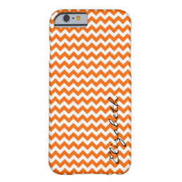Orange and White Chevron Custom Monogram Barely There iPhone 6 Case