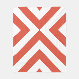 Orange and White Chevrons Fleece Blanket