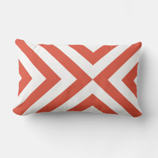 Orange and White Chevrons Lumbar Pillow
